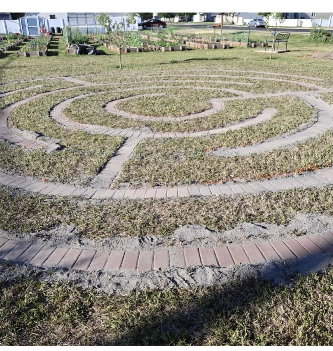 A garden labyrinth designed and planted in a Cache Valley park